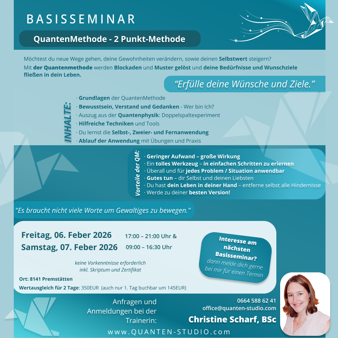 Basisseminar zur Quantenmethode - 2 Punktmethode am 06.-07.02.2026