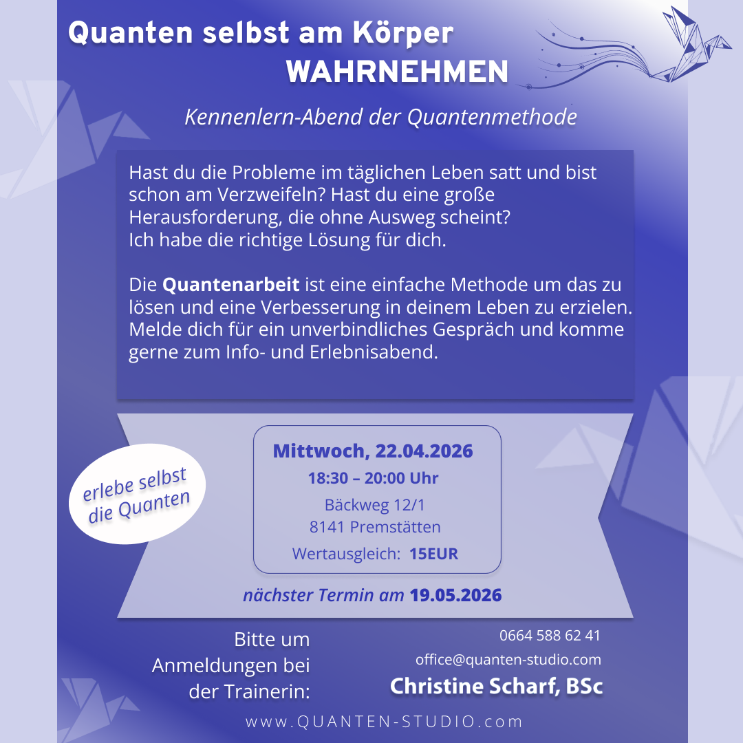 Quanten selbst am Körper wahrnehmen - Kennenlern-Abend
