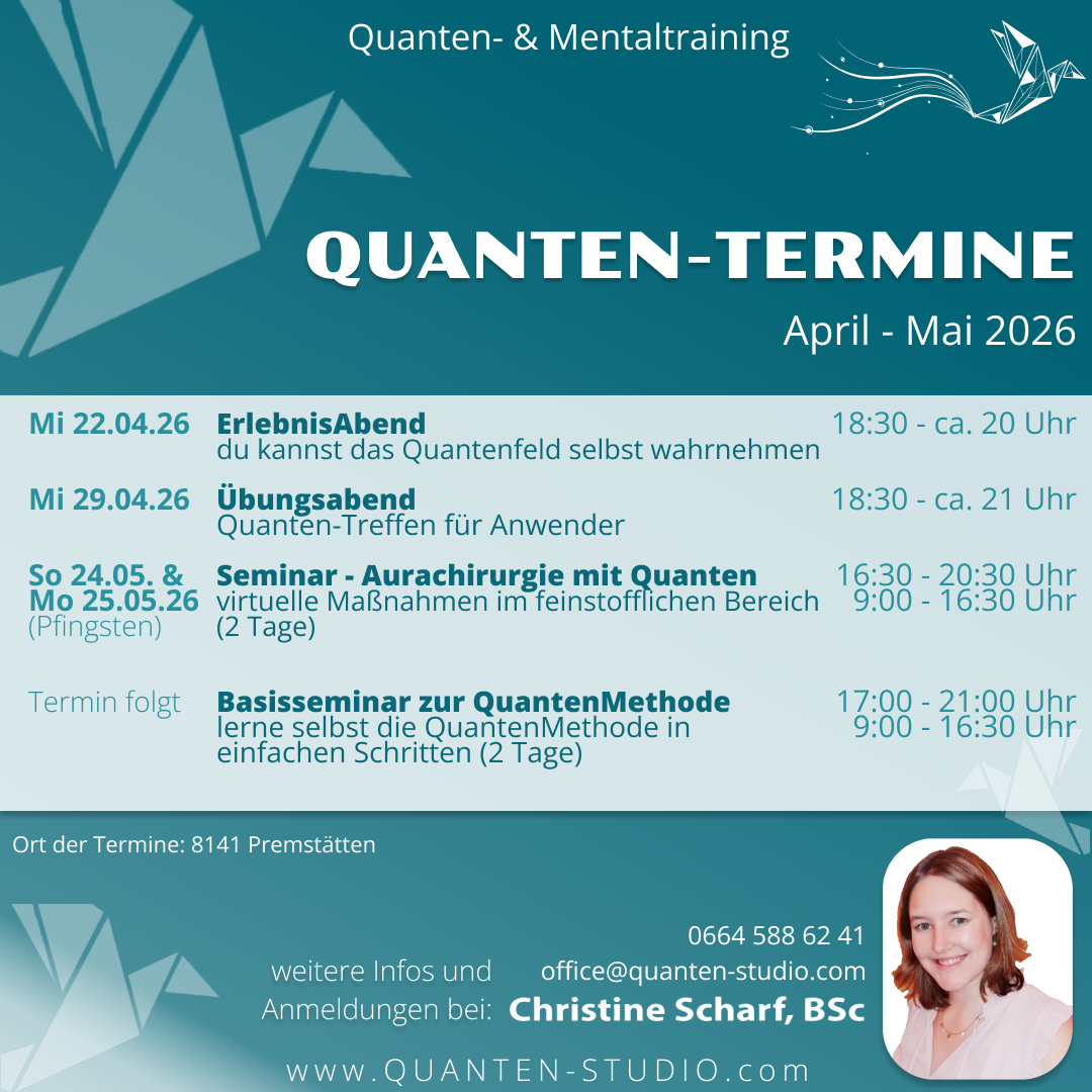 Quanten Termine April, Mai 2026