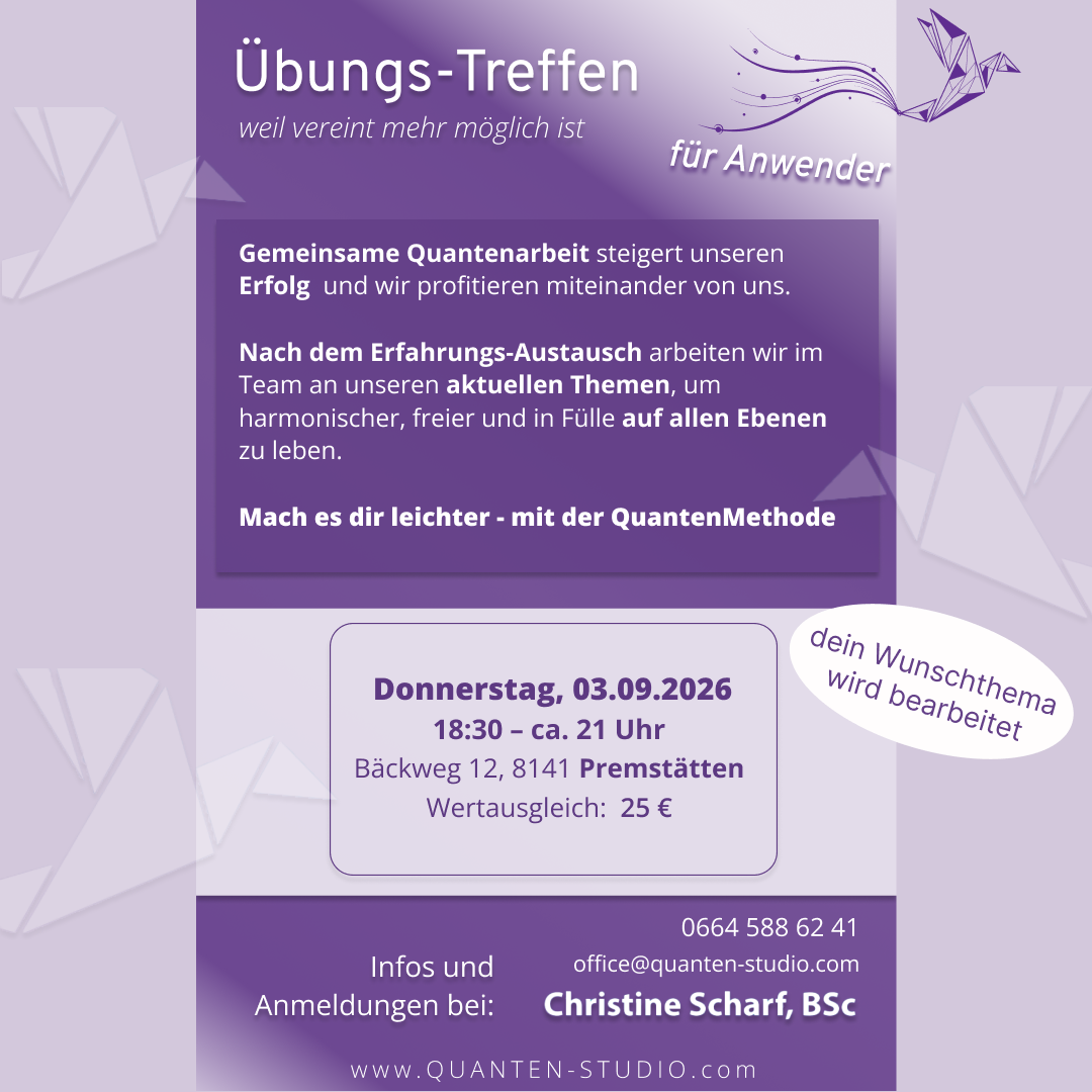 Übungs-Treffen für Anwender 03.09.26